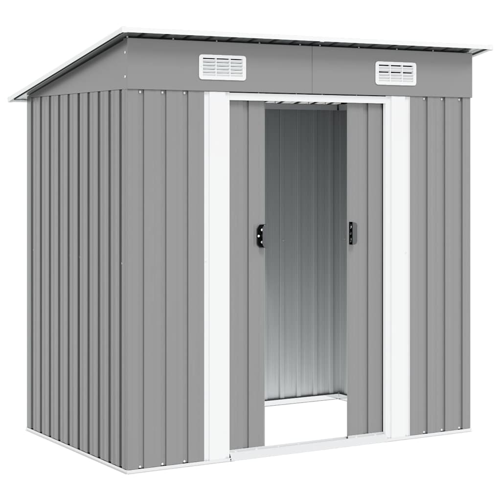vidaXL Gartenschuppen Grau Metall