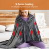 USB Heated Blanket Electric Heated Throw 3 Heating Level Wearable Electric Blanket Fast Heating 9 Heated Areas for Autumn Winter
