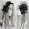 Frilled Headdress Lace Headbands Black Hair Accessories Retro Rose Hairpins  Cosplay Party