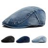 Nouă beretă din denim din bumbac bărbați șapcă de știri de epocă, primăvară, toamnă, ocazional femei, vizor, modă cool, pălărie plată, berete reglabile unisex