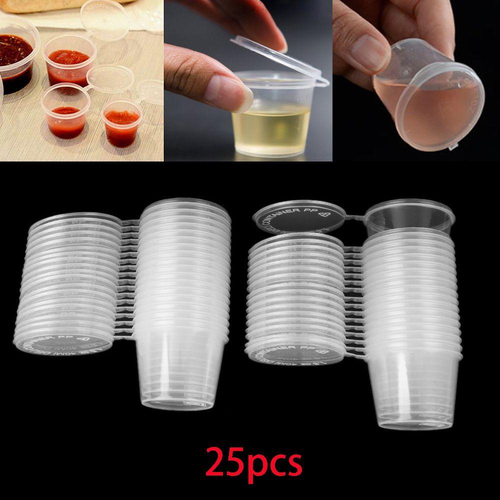 25Pcs Disposable Takeaway Plastic Pigment Paint Box Food Containers Palette Sauce Cup