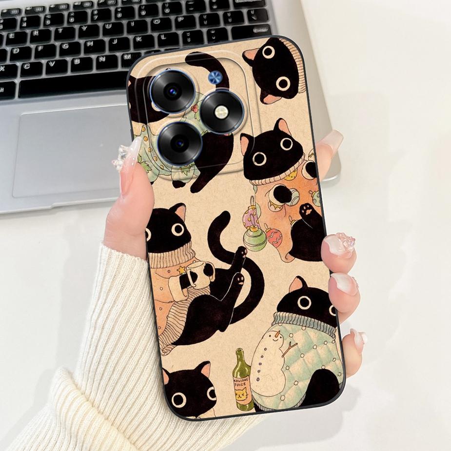 For Tecno Spark 20C Case Spark20 Pro KJ6 Cute Animals Carton Cover Soft TPU Phone Case For Tecno Spark 20 Pro Plus Spark20 Shell