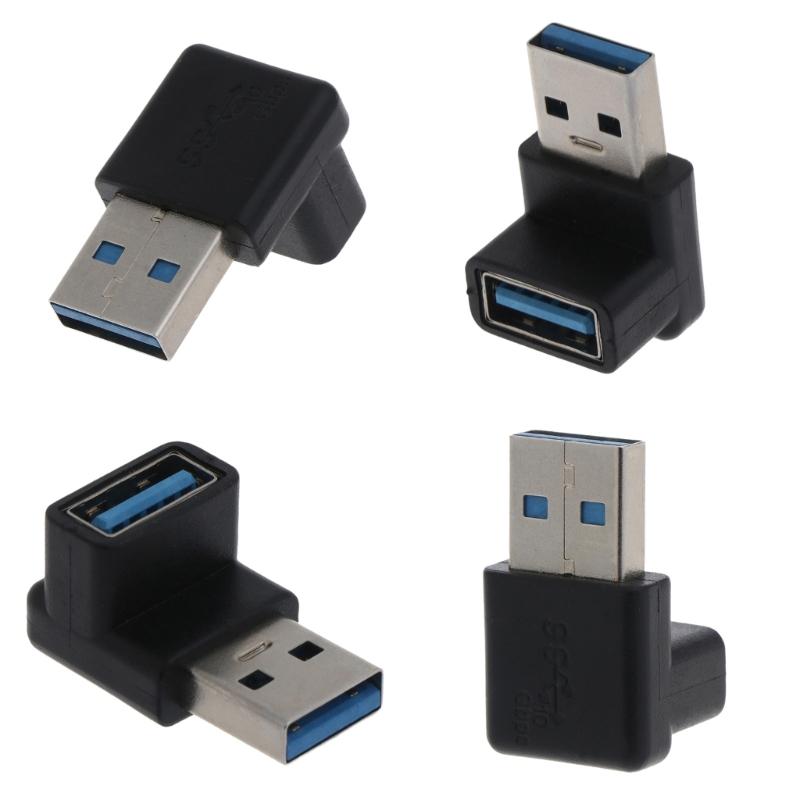 90 Degree USB 3.0 Coupler USB Female to Male Adapter Gender Changer Cable Extension Connector 1 PC