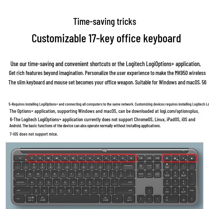 Logitech MK950 Wireless Dual-Mode Keyboard and Mouse Combo