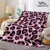 Pink Leopard Print Flannel Blanket Warm Soft Halloween Christmas Couch Warm Cozy Decorative Decor Gift For All Season