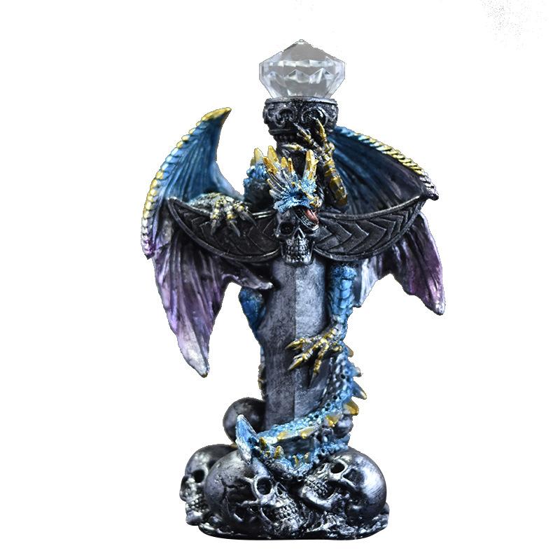 Halloween Skull Magic Dragon Deco Set for Desktop - Creative Game Surround - Lava Dragon Egg Resin Decoration