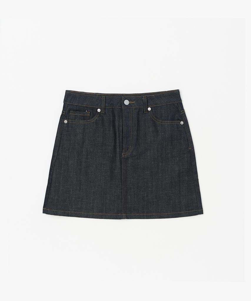 Plack Woman Low Mini Skirt M22 Dark Indigo