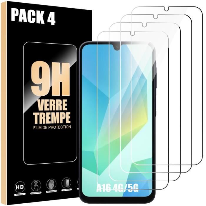 Displayschutzfolie - Booling - für Samsung Galaxy A16 - Gehärtetes Glas - 4er-Pack - Kratzfest 9H