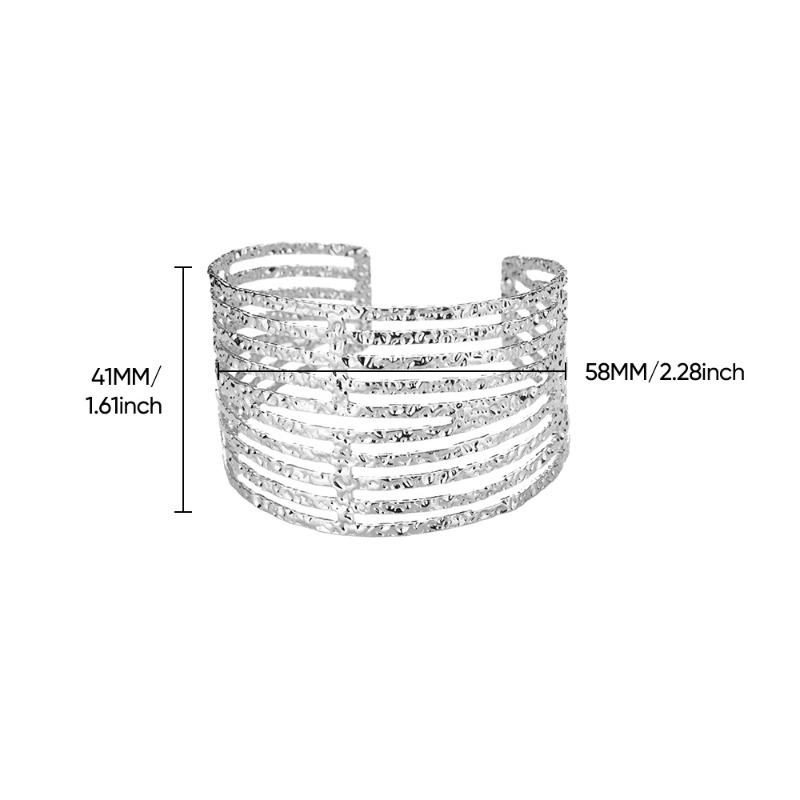 New stainless steel simple wide version open bracelet street hip hop exaggerated gold-plated bracelet