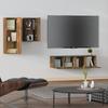 4-teiliges TV-Schrank-Set Rauch-Eiche-Effekt Spanplatte