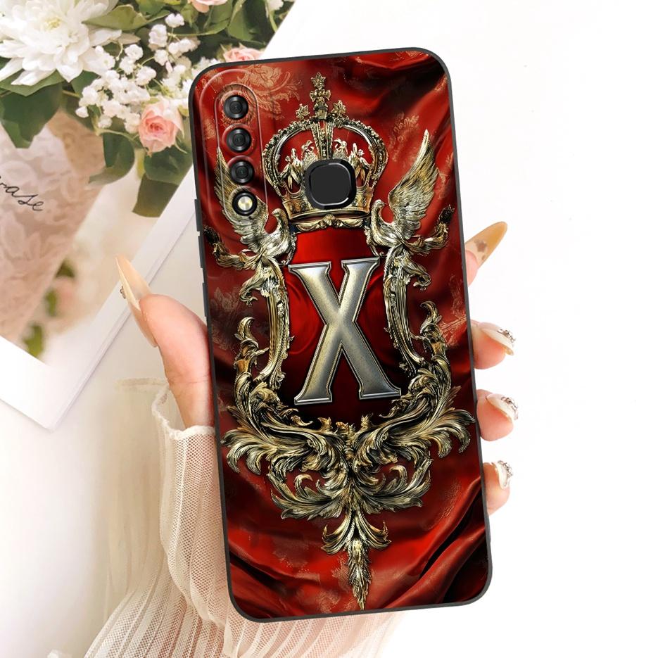 Pour Infinix Hot S4 Coque Mode Cool Couronne Lettres Housse 6.2'' TPU Souple Mate Coques de Téléphone Pour Infinix Hot S4 HotS4 Fundas Pare-chocs