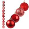 Set of 10 Red Plastic Christmas Baubles 6 Cm In a Tube