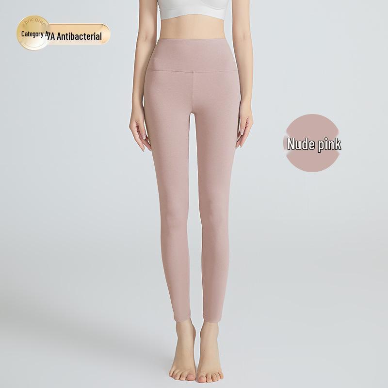Damen Herbst-Leggings mit hohem Bund, 3A antibakterieller Baumwolle – Schlankmachend, warm und hüftformend.