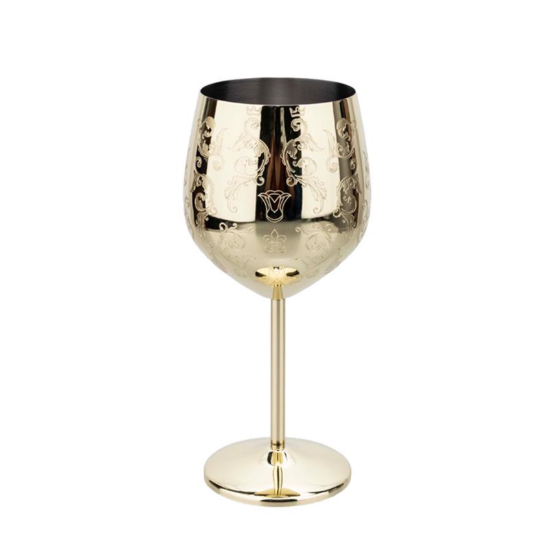 Elegante Europäische Geätzte Wein- und Champagnergläser aus Edelstahl