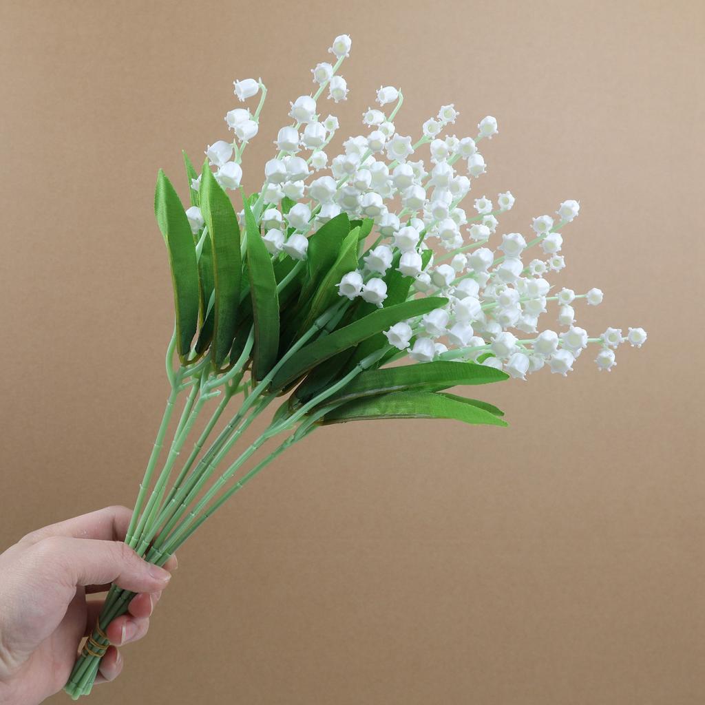 Künstliche Maiglöckchen Blumen Weiß Simulation Gefälschte Dekorative Blume mit Stielen für Home