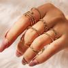 Modeschmuck Ringe Set Gold Farbe Hohle Runde Öffnung Frauen Fingerring für Mädchen Dame Party Hochzeitsgeschenke