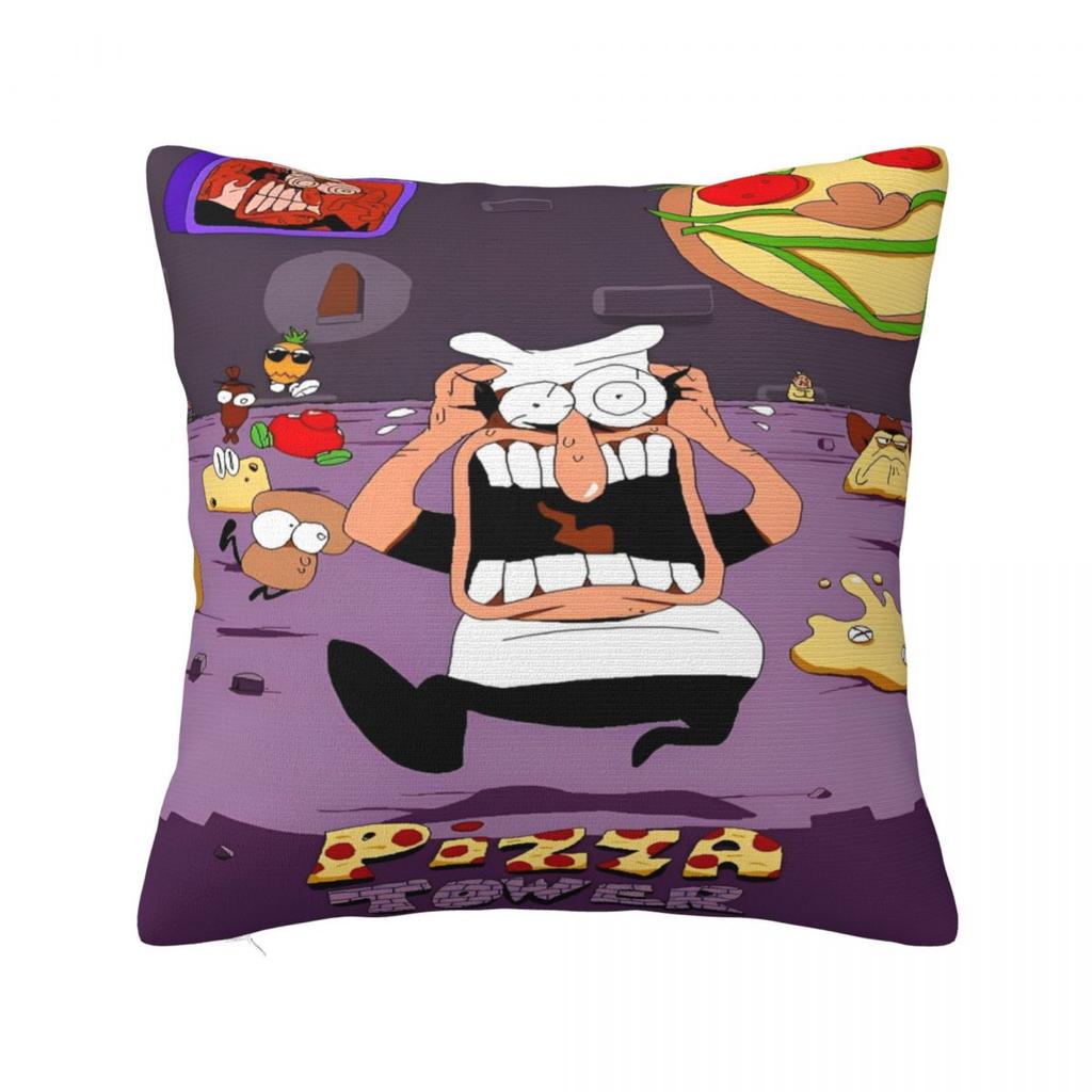 Pizza Tower Game Liefhebber Kussenslopen Merchandise Zachte Kussenhoes Kussenslopen Woondecoraties Vierkant Meerdere Maten