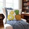Pineappleillustration Cushion Cover Anti-Dust Mite Short Plush Pillowcase - Invisible Zipper Silky Soft Sofa Cushion Cover