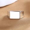 Korean Style Men's Rectangular Minimalist Wide Band Ring