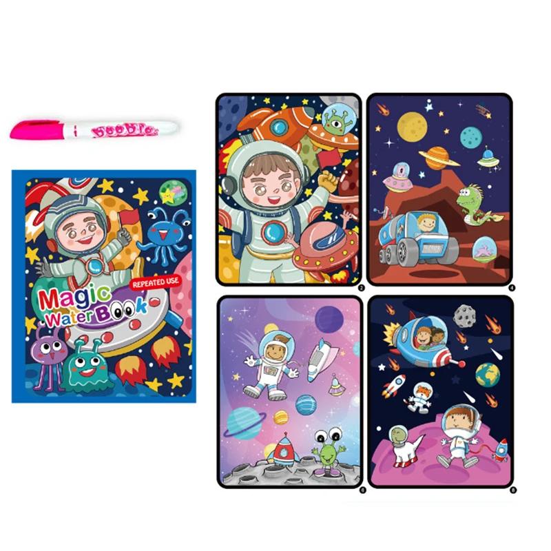 Children Early Education Toys Magical Book With Pen Water Drawing Montessori Toys Gift Reusable Coloring Book Magic Drawing Book