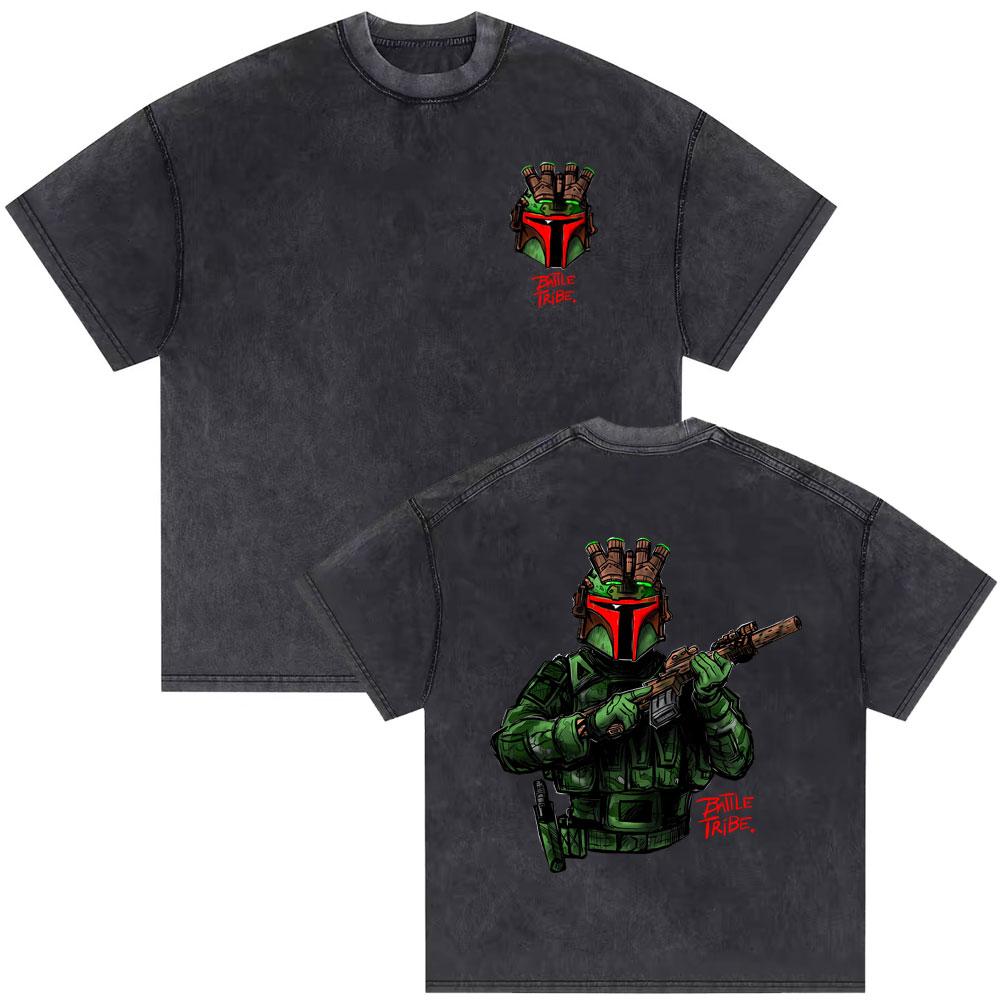 Gewaschenes Vintage Forward Observations Group T-Shirt Skelett Grafik T-Shirts Herren Baumwolle Oversized T-Shirt Männlich Gothic Punk T-Shirts