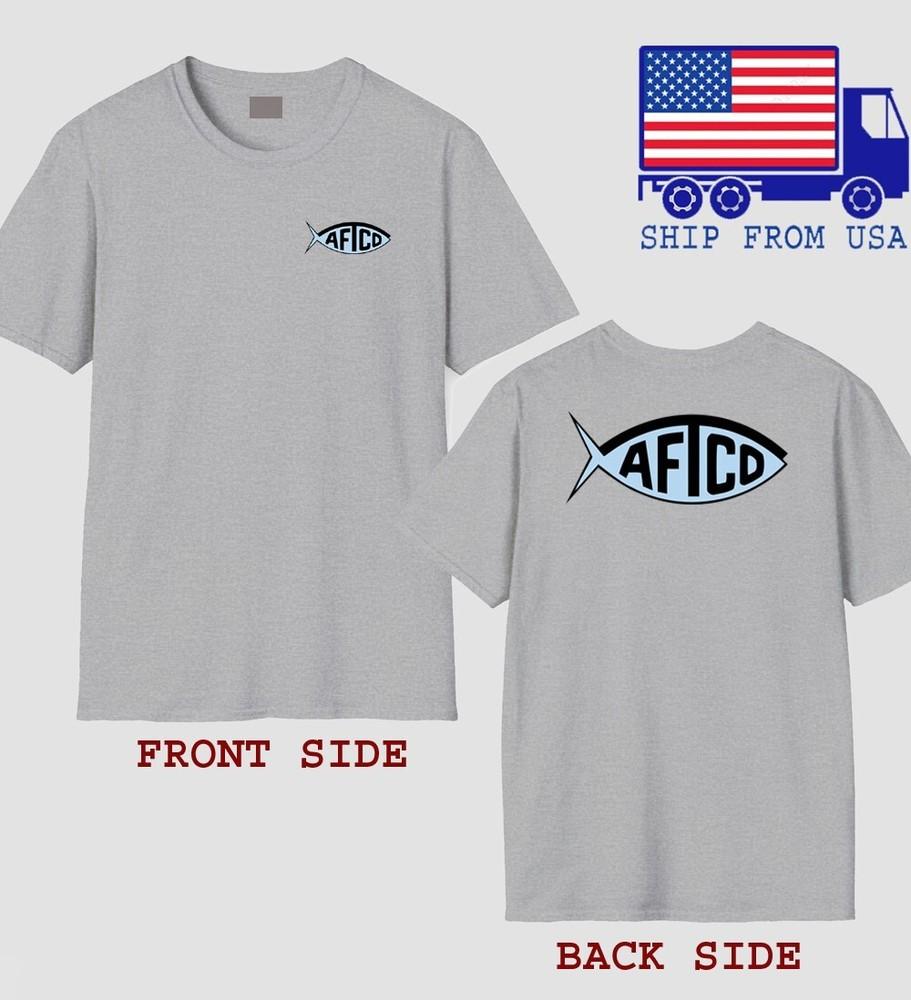 AFTCO Fishing Men#039;s Grey Size S5XL Unisex T-Shirt