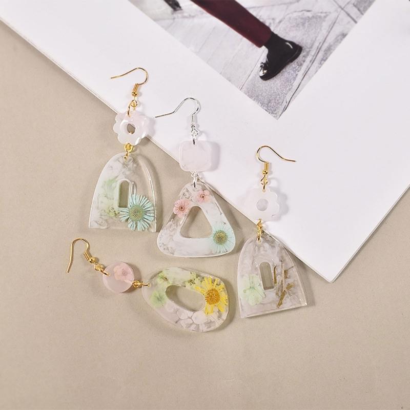Multipurpose Earrings Resin Molds Pendant Eardrops Silicone Moulds for DIY Epoxy Resin Ornament Friend Lover Gifts