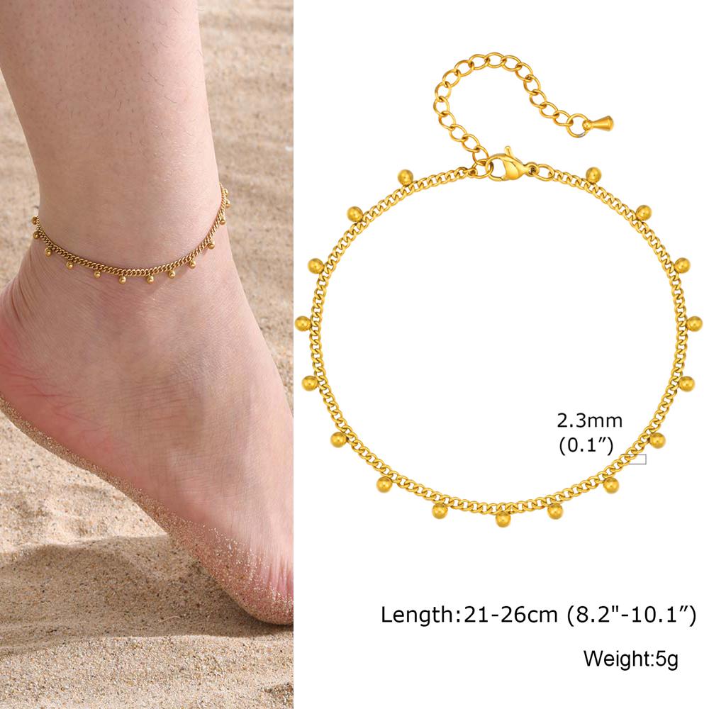 Gold Plated Heart Anklet for Women Stainless Steel Delicate Foot Jewelry Light Luxury Party Gifts for Girl