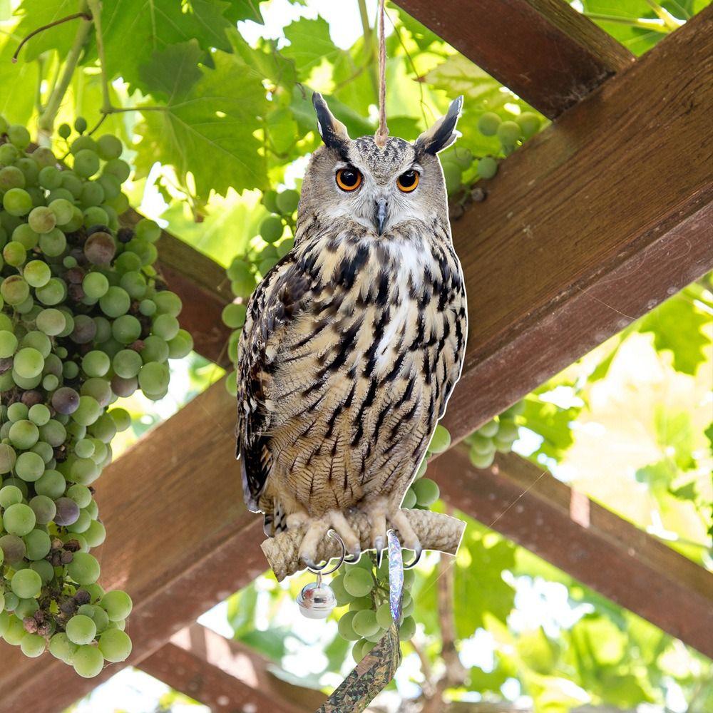 Hanging Bird Repellent Owl Bell Pendant Pastoral Orchard Bird Scare Pendant Outdoor Courtyard Decoration Wind Chime