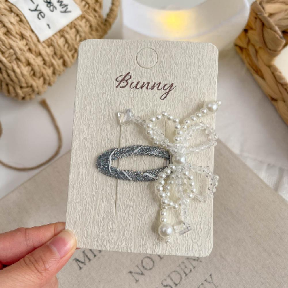 Beaded Pearl Flower Geometric BB Clip Korean Barrettes Bangs Side Clip Hairpin Hair Clip Headdress Children's Hair Accessories