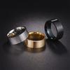 Men's 8mm Threaded Titanium Steel Plated Ring Vacuum Coating Scratch Resistant Band