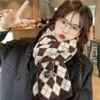 Red Scarf Women'S Winter Plaid Christmas Birthday Gift  Year Gift Knitted Wool
