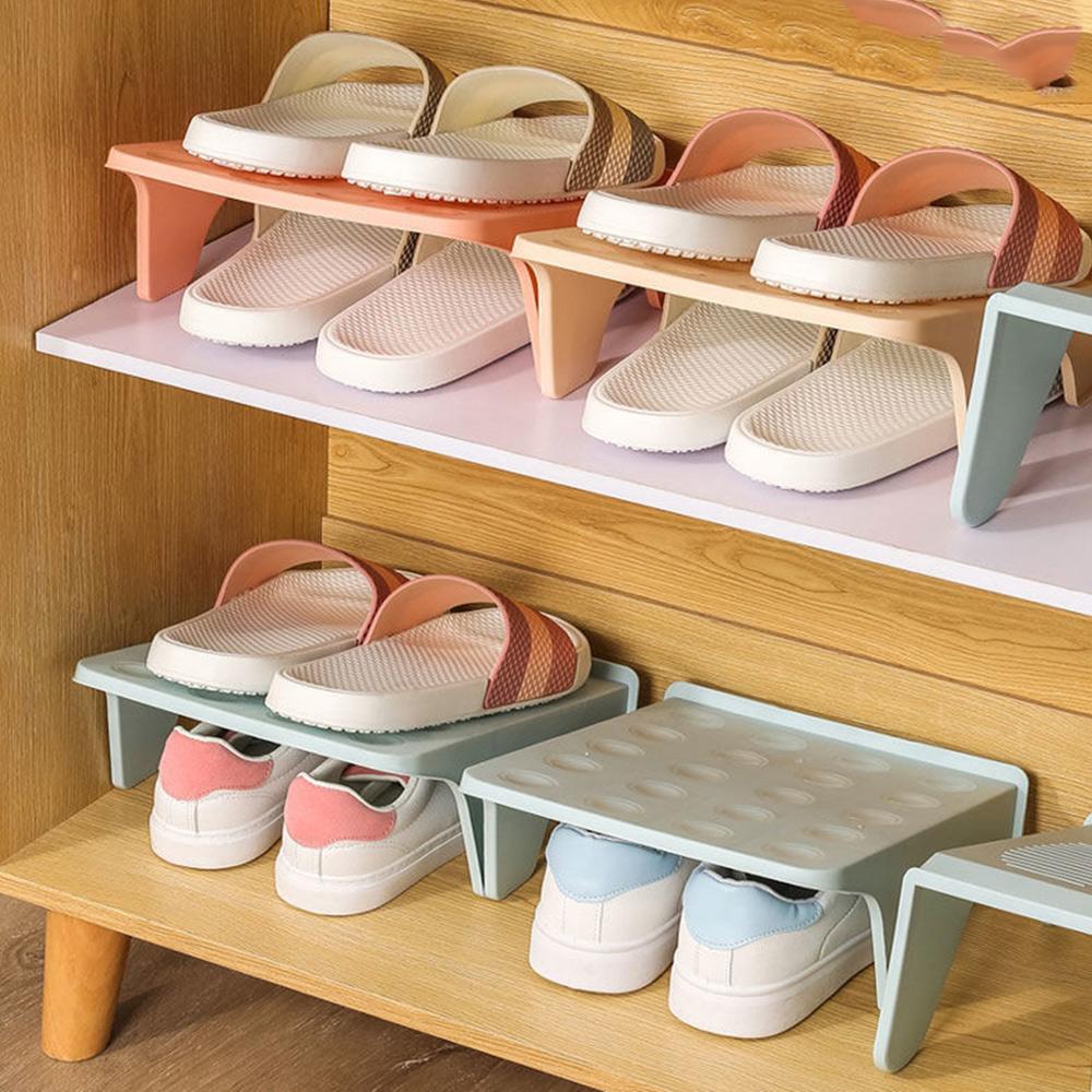 PP Household Storage Shoes Blue/Beige Plastic Shoe Holder New Simple Shoe Cabinet Household
