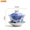 Jingdezhen White Porcelain Gaiwan Tea Cup Blue and White Porcelain Tea Maker Ceramic Handpainted Tea Bowl Tea Set Supplies
