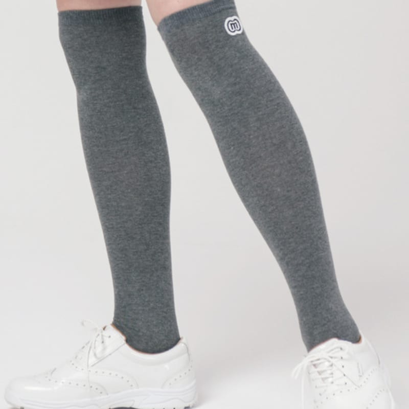 DOYOUKNOWMC ALL SEASON Solid Charcoal Gray Over-the-Knee Socks