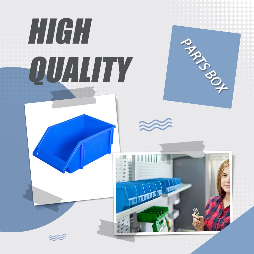 10pieces Durable And Stackable PE Storage Box With Label - Heavy Load-bearing Big Opening Stable Sorting Function