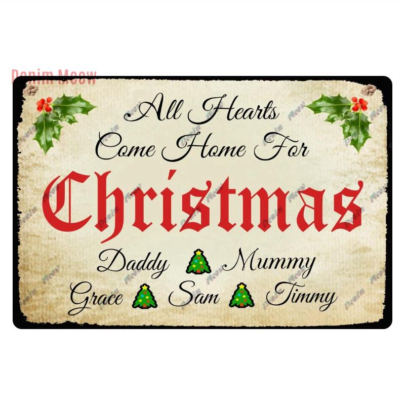 Retro Merry Christmas Metal Wall Decor Vintage Christmas Bakery Metal Sign for Gift Bar Club Cafe Room Decoration WY