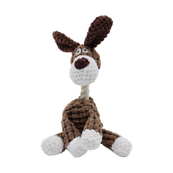 Squeaky Plush Dog Toy Interactive Stuffed Animal Toy Plush Donkey Dog Chew Toy with Squeaker Indestructible Puppy Teeth Cleaning Toy