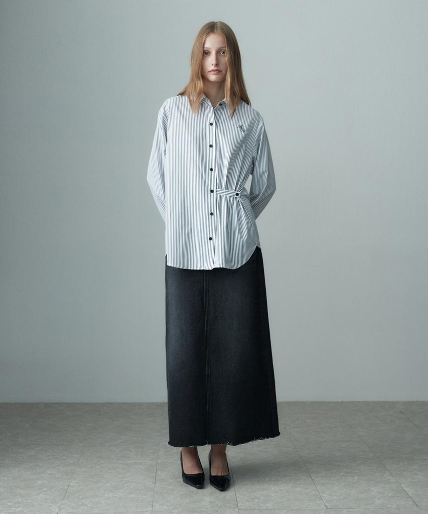 Rie Maxi Washing Denim Skirt