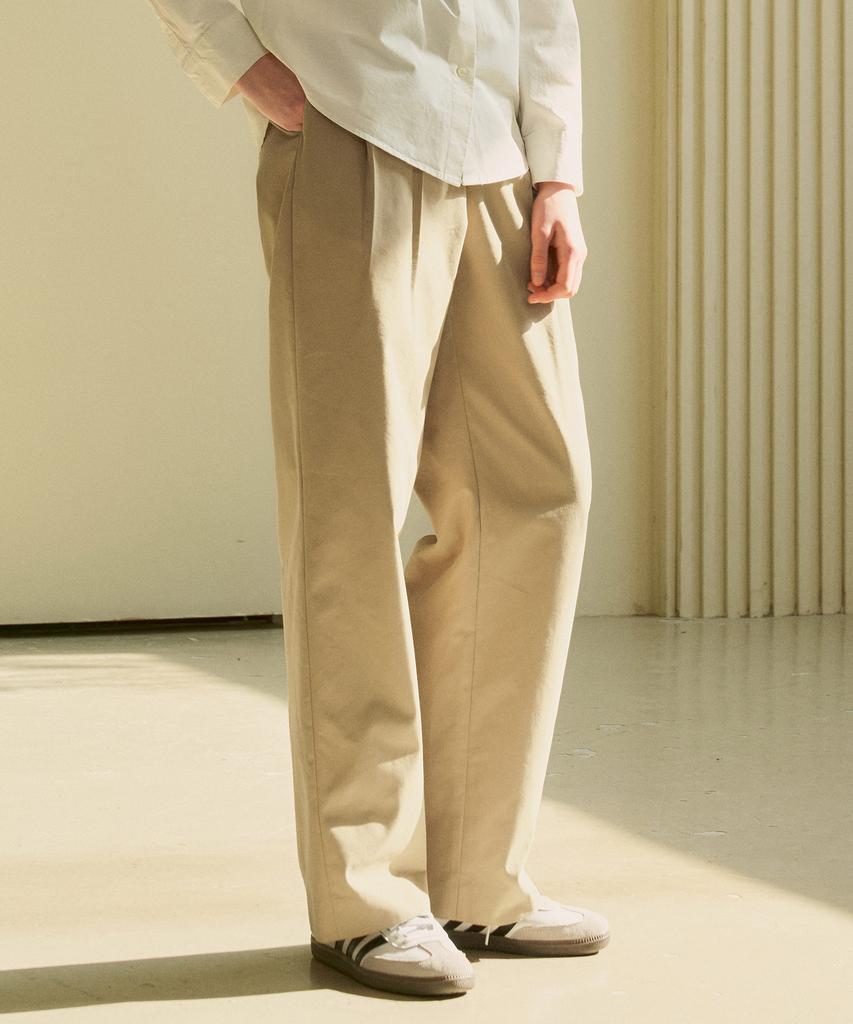 Siyajyu Sipt7068 Two Tuck Wide Chino Pants_Beige