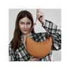 Cowhide Niche Design High-end Texture Crossbody Crescent-shaped Bag Genuine Leather Underarm Saddle Bag