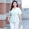 Women's Summer Large-sized Short-sleeved Top Thin Breathable Comfortable and Drape Casual Shirt