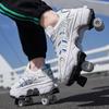 New Adult & Student Deformation Roller Skates with Brakes - Boys' & Girls' Four-Wheel Walking Shoes