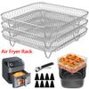 3 Layer Air Fryer Rack Square Grilling Rack Stainless Steel Airfryer Oven Grill Steamer Cooker Dehydrator Rack Cooking Tools