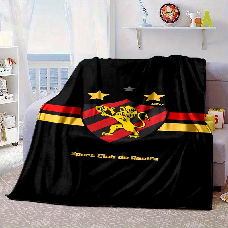 Fußballverein Wappen Löwe Decke Flanelldecke für Bett, Sofa, Camping, Wandern, Picknick Zubehör, Geschenk für Familie Fanartikel