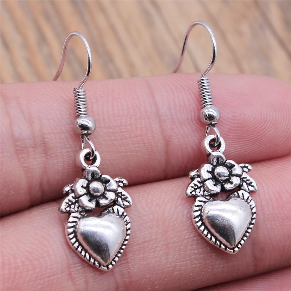 24 Styles Simple Design Gothic Punk Style Hollow Heart Drop Earrings For Women Vintage Fashion Earring Gift