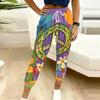 Summer Ladies Vintage Pattern Printed Sweatpants Loose Fit Drawstring Joggers Elastic Cuff Daily Casual Pants
