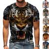Nueva camiseta a la moda de verano para hombre, camiseta con estampado de tigre sabio y personalidad, Top para hombre