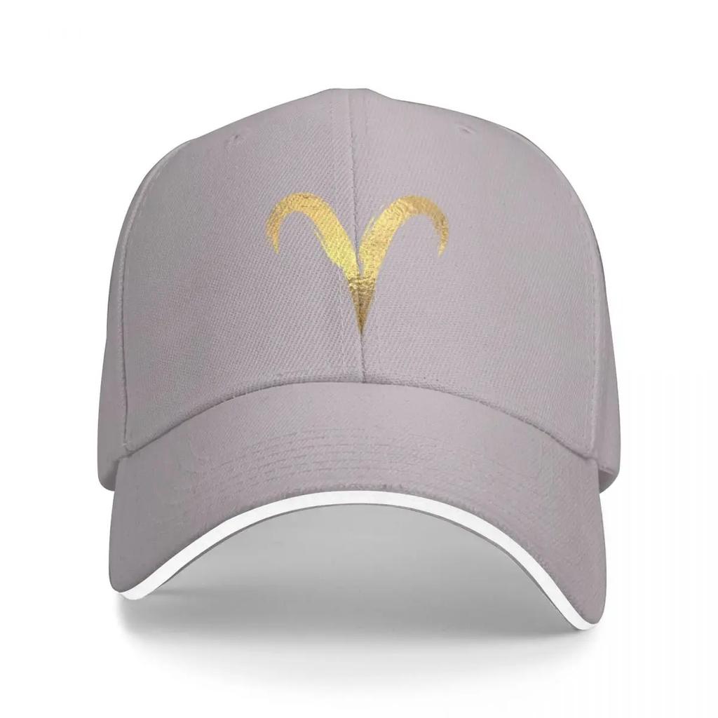 Aries Zodiac Sign In GoldCap Baseball Cap Designer Hat Big Size Hat Sunhat Men's Hats Women's