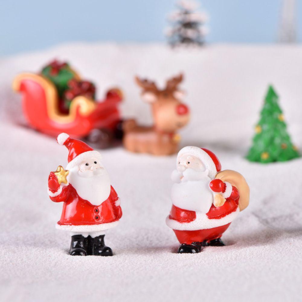 House Home Decor Fairy Garden Snowman Figurine Christmas Decorations Xmas Ornament Mini Santa Claus
